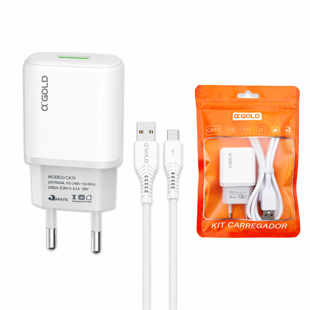 CARREGADOR TYPE C 1 USB 3.1A CA38-3-2 SAQUINHO